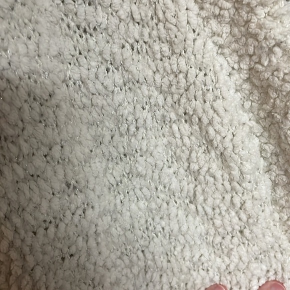 Christopher&Banks size L White Popcorn Open Front Long Sleeve Sweater Cardigan - Picture 5 of 7